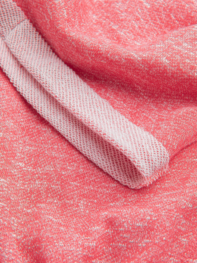 Spodenki męskie z tkaniny melanżowej LOOSE FIT - jasnoczerwone V7 OM-SRSK-0116