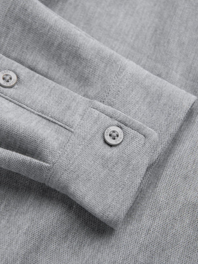 Men's long sleeve knit shirt - gray V5 K540