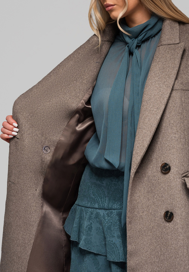 Women's long wool coat LARICA OW-COLC-0100 v1 - taupe