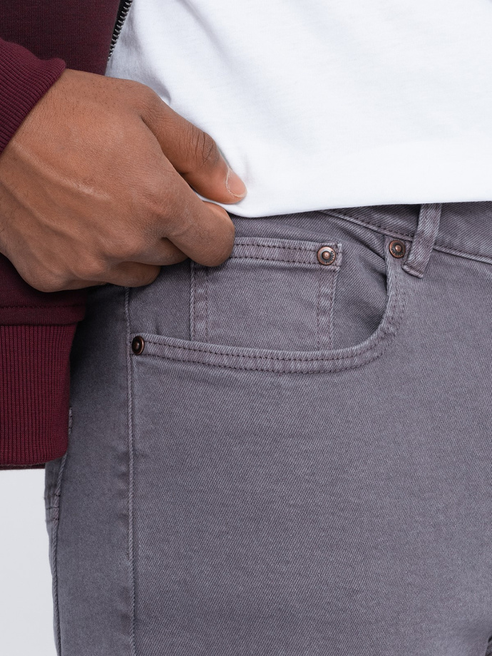 Men's denim pants without rubbing SLIM FIT - graphite V5 OM-PADP-0148