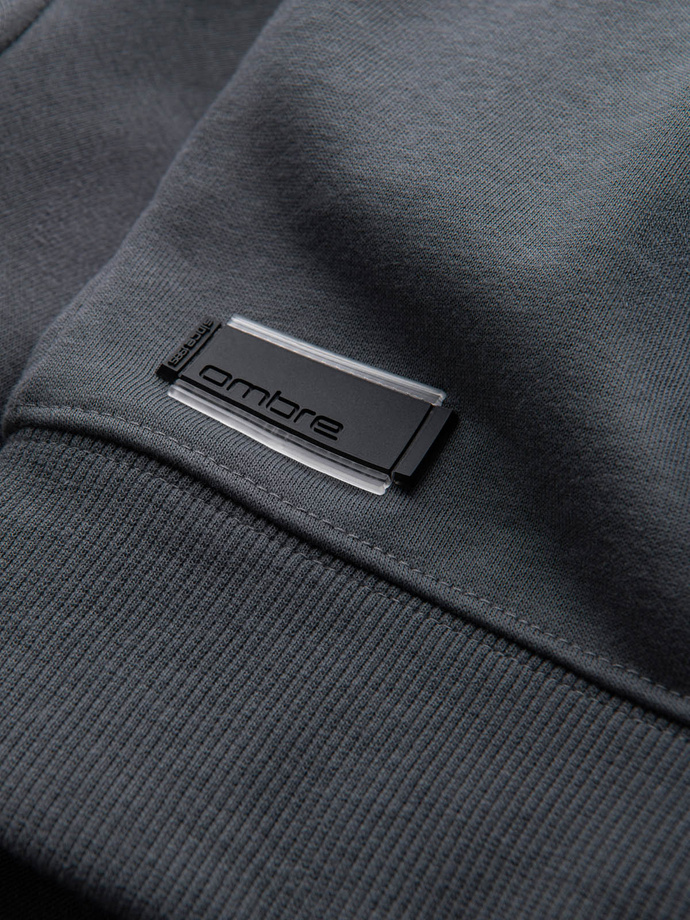 Nierozpinana męska dresowa bluza BASIC – grafitowa V11 OM-SSBN-0159