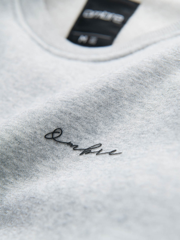 Tri-color men's sweatshirt with raglan sleeves - gray V1 OM-SSNZ-22FW-003