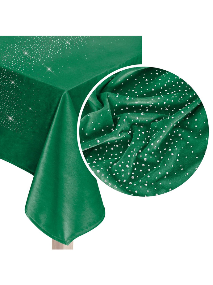 Velor tablecloth Shiny A558 - bottle green