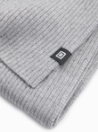 Men's monochrome ribbed knit scarf - grey V2 OM-ACSF-0119