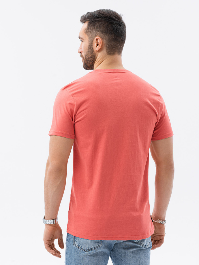 Men's plain t-shirt - coral S1370