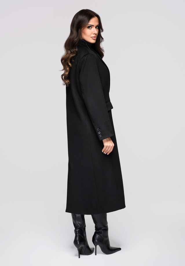 Płaszcz damski wełniany długi LARICA OW-COLC-0100 v4 - czarny