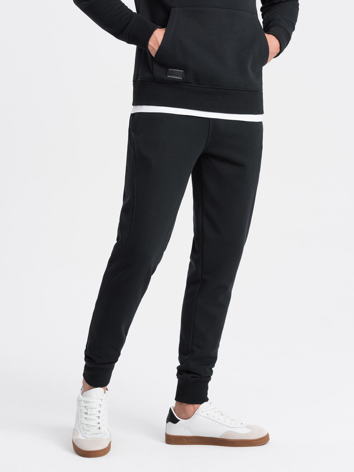 BASIC men's cotton sweatpants joggers - black V9 OM-PABS-0174