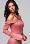 LA-OM-DLR083 Regular Fit raspberry evening dress