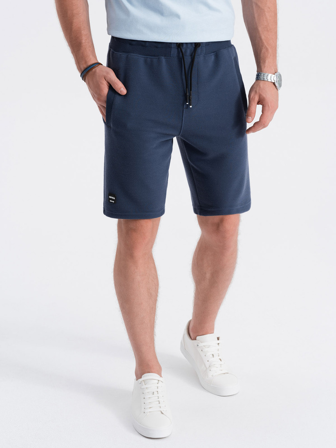 Men's short sweat shorts - dark blue V2 W294
