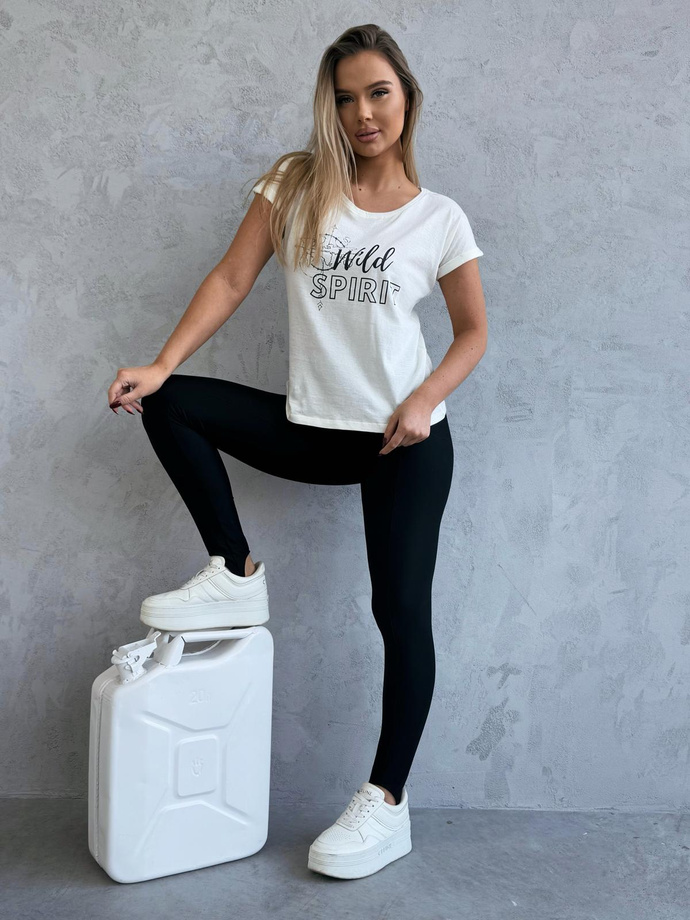 Printed T-shirt SLR095- ecru