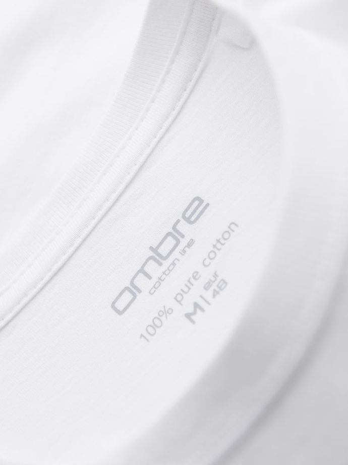 Men's BASIC classic cotton T-shirt - white V4 OM-TSBS-0236