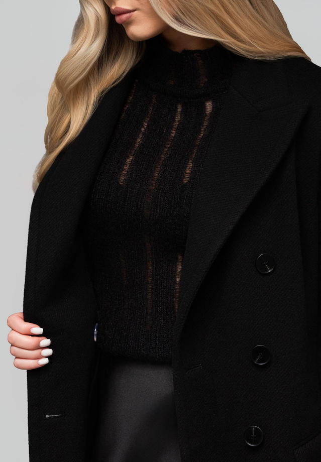 Women's double-breasted fitted coat LARICA OW-COLC-0108 v2 - black