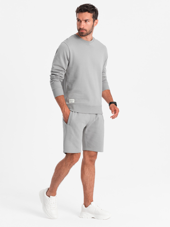 Men's sweatshirt set sweatshirt + shorts - gray V1 Z77