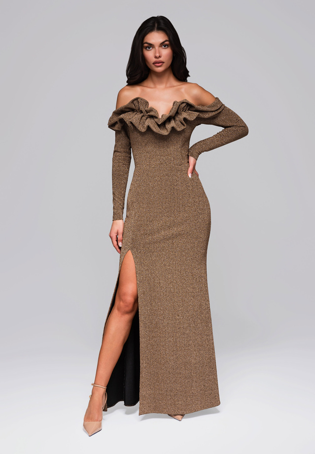 LA-OM-DLR083 Regular Fit raspberry evening dress