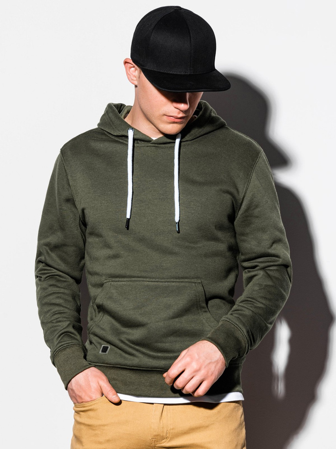 Men's hooded sweatshirt - khaki OM-SSBN-0120