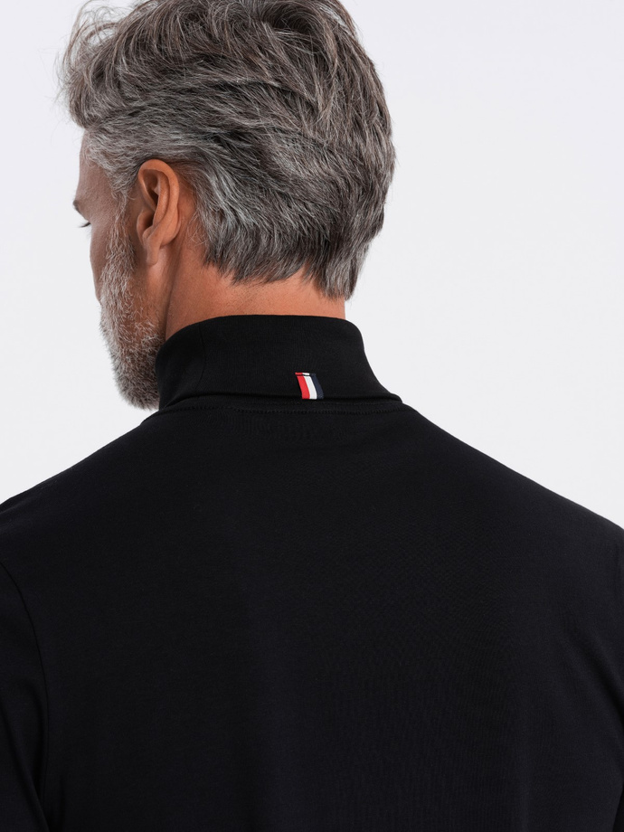 Men's turtleneck longsleeve - black V1 OM-LSCL-0112