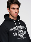 Men's hooded sweatshirt with graphics - black V3 B1714