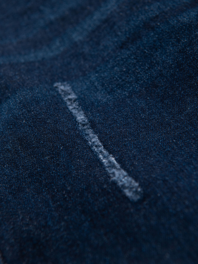 Men's denim pants with REGULAR FIT rubbing - dark blue V4 OM-PADP-0241