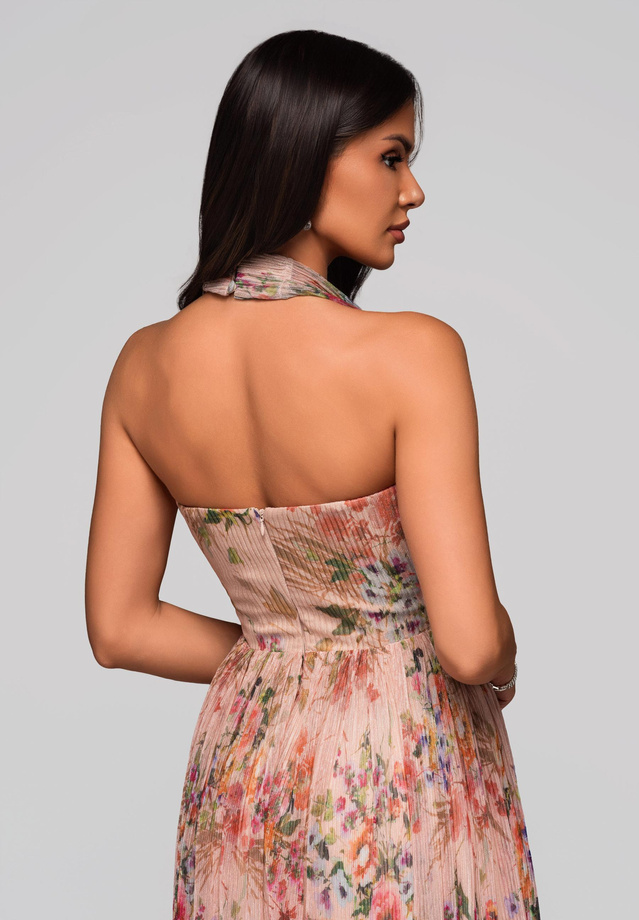 Evening dress LA-OM-DLR180 - nude