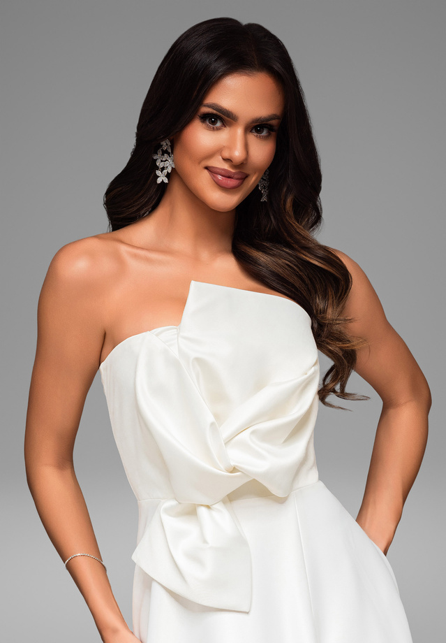 Evening dress LA-OM-DLR004 Regular Fit ecru