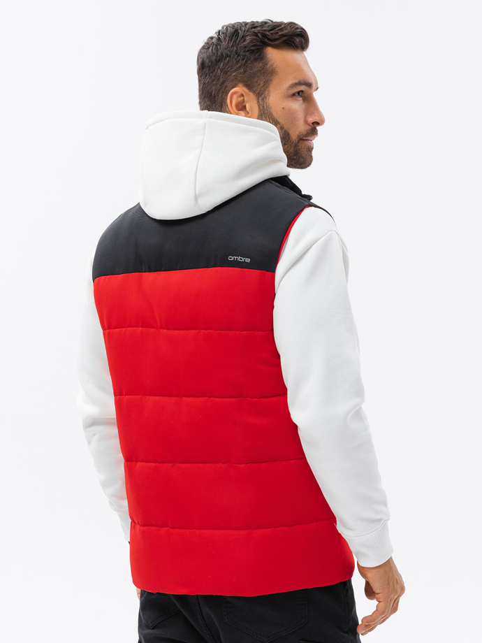 MEN'S QUILTED SLEEVELESS V63 - RED