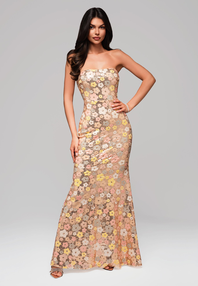 Evening dress LA-OM-DLR162 - gold
