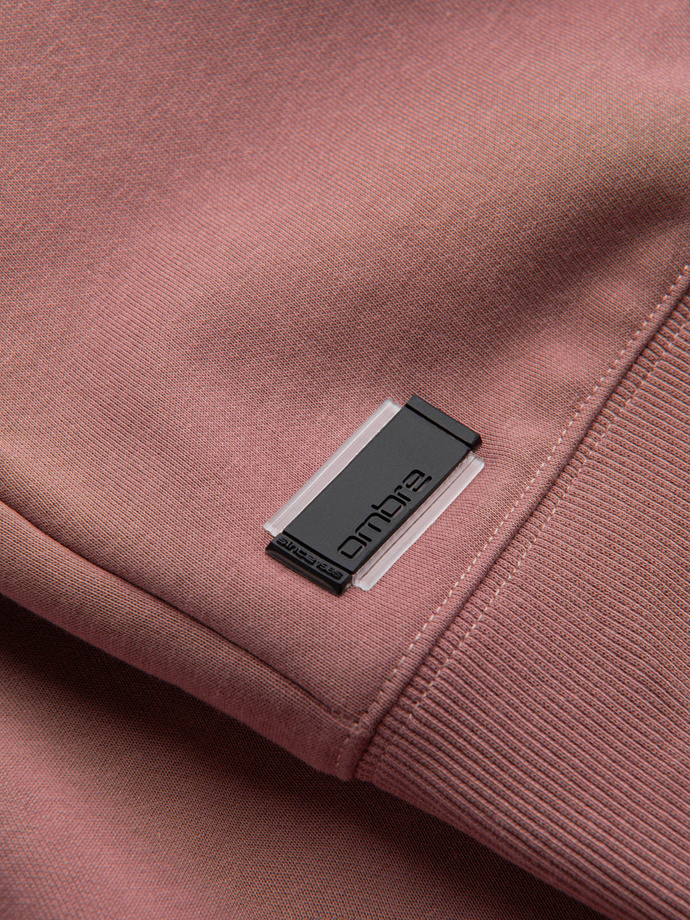 Men's BASIC cotton non-stretch sweatshirt - dark pink V4 OM-SSBN-0159