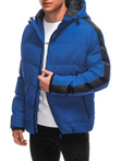 Men's quilted winter jacket - blue V3 EM-JAHP-0101