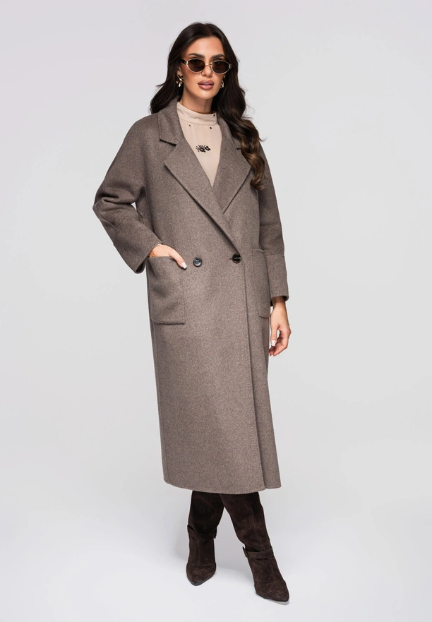 Women's coat LARICA OW-COLC-0110 v1 - taupe