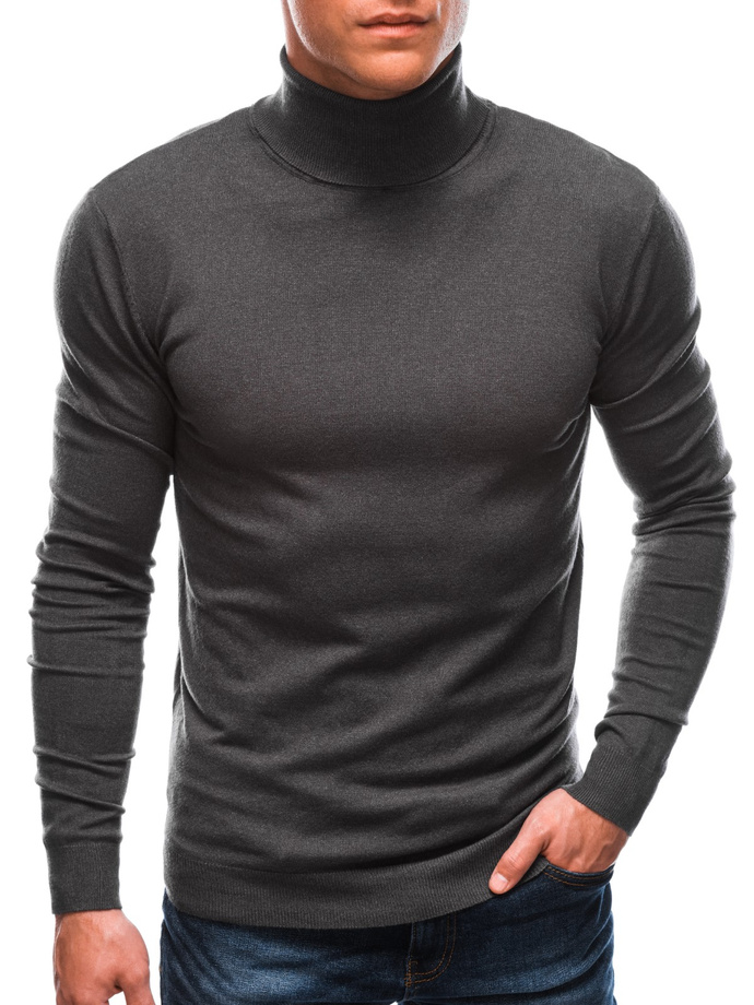 Men's polo neck E162 - grafitowy