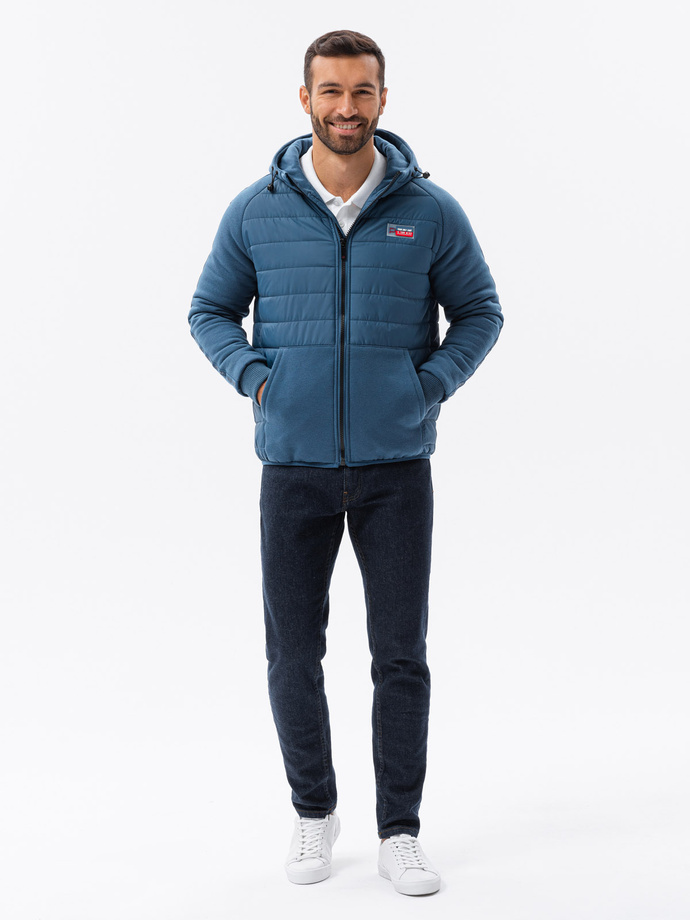 Men's mid-season jacket - dark blue C601