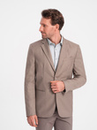 Men's classic blazer with pillowcase pocket - beige V3 OM-BLZB-0115