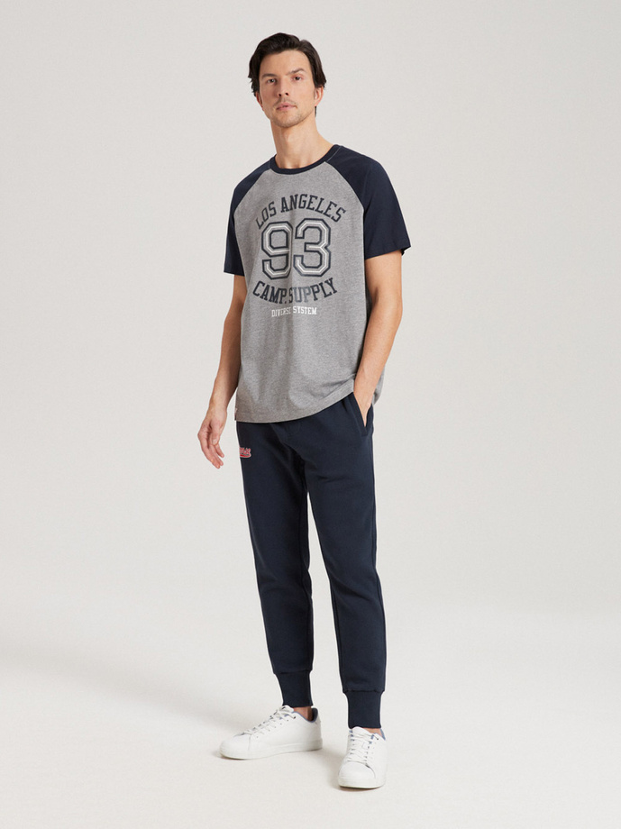 Men's printed T-shirt HUMTLEX S1815 - grey melange