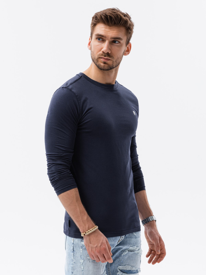 Men's plain longsleeve - navy L135