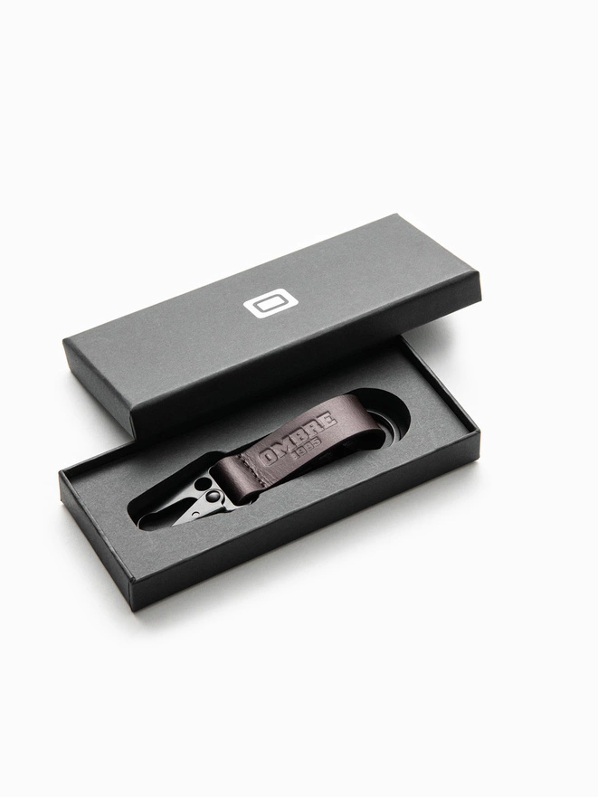 Men's key ring with snap hook - black V1 OU-ACKC-0100