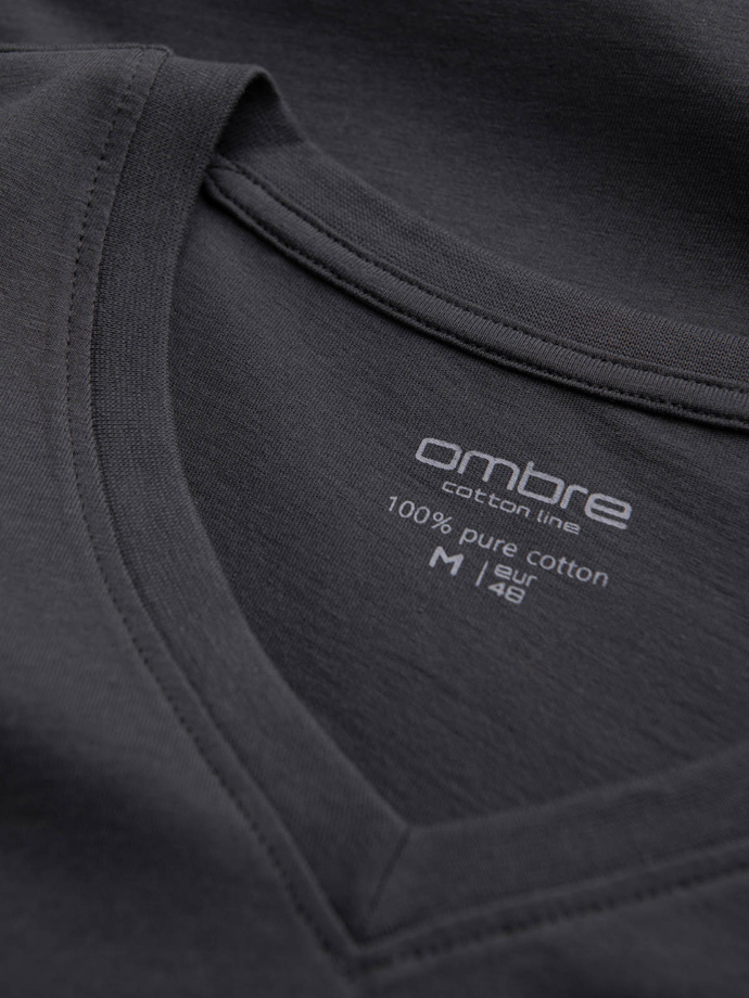 BASIC men's classic cotton T-shirt with a crew neckline - graphite V3 OM-TSBS-0145
