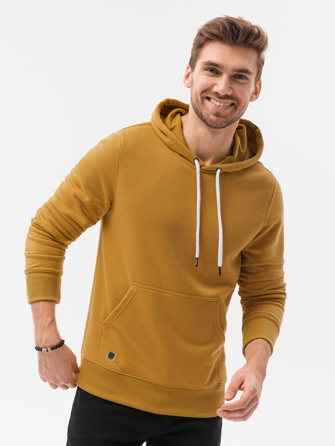 Men's hooded sweatshirt - mustard OM-SSBN-0120