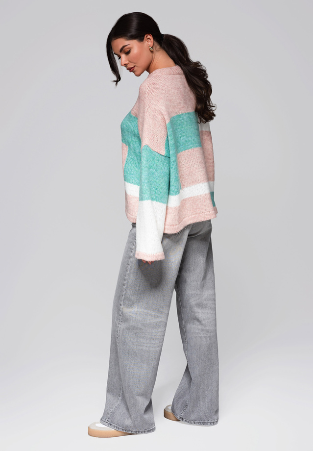 Women's sweater LW-SWSW-0108 - pink/cream