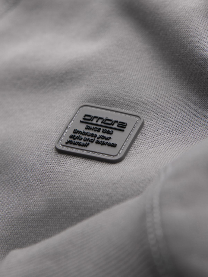 Men's classic round neck sweatshirt - grey V4 OM-SSNZ-0243