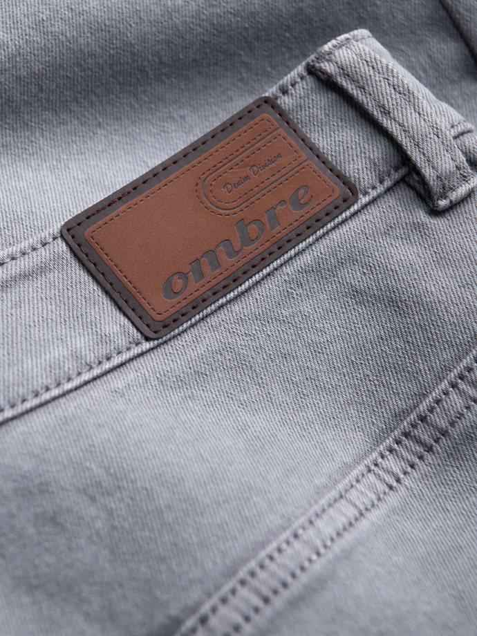 Spodnie męskie jeansowe bez przetarć SLIM FIT - szare V1 OM-PADP-0148