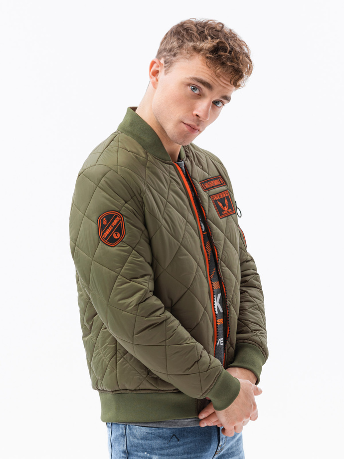 Men's insulated bomber jacket - olive V1 C357