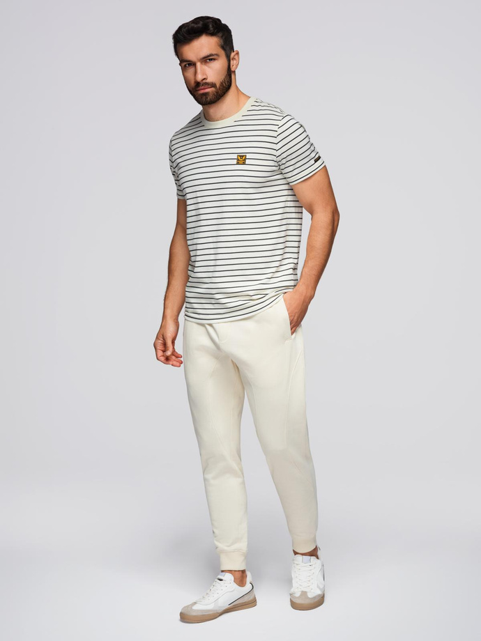 Men's jogger sweatpants - cream V11 OM-PABS-0173