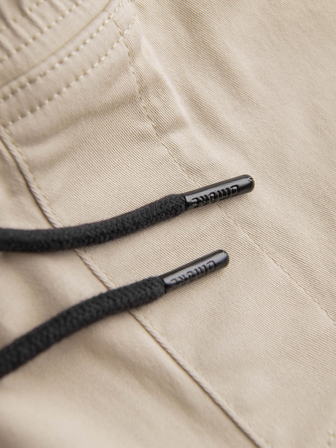 Men's fabric pants JOGGERS - beige V10 P885