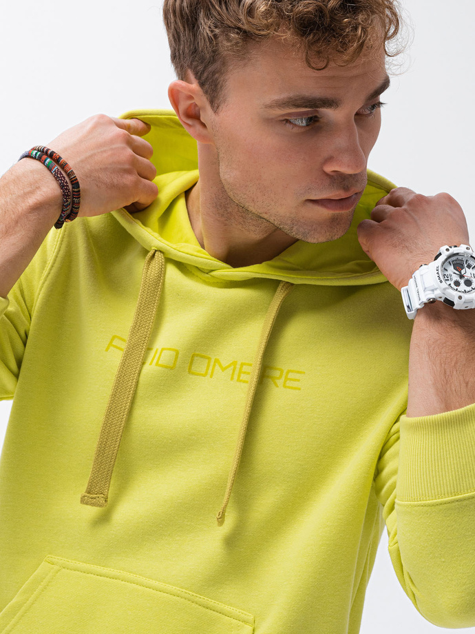 Men's printed hoodie - lime B1351