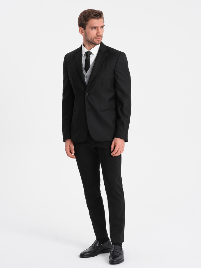 Men's classic jacket with pillowcase pocket - black V4 OM-BLZB-0115