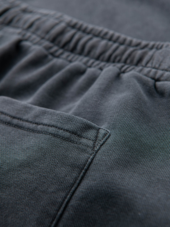 Dresowe krótkie spodenki męskie RELAXED FIT w stylu athleisure – grafitowe V3 OM-SRWS-0122