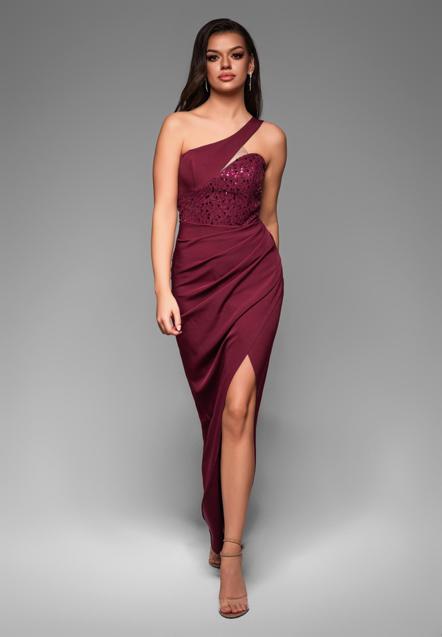 Sukienka wieczorowa LA-OM-DLR037 - dark red