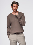Men's ribbed sweater with buttons at the neckline - ash V4 OM-SWSW-0182