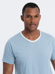 Men's T-shirt with raw finish - blue V4 OM-TSCT-22SS-004