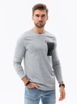 Men's printed longsleeve - grey melange L130